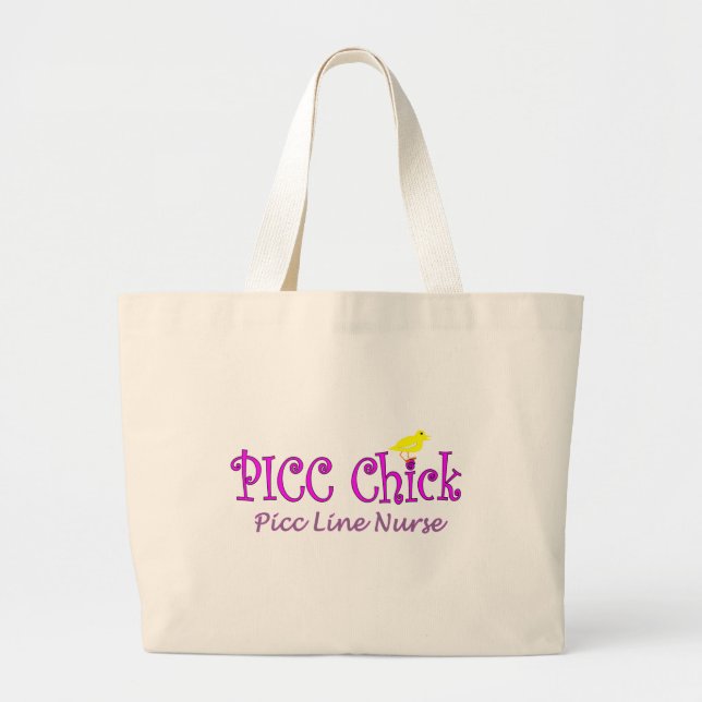 Bolsa Tote Grande Pintinho de PICC---LINHA inserção NurseGifts de (Frente)