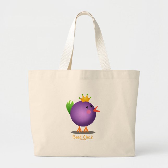 Bolsa Tote Grande Pintinho do grânulo do carnaval (roxo) (Frente)