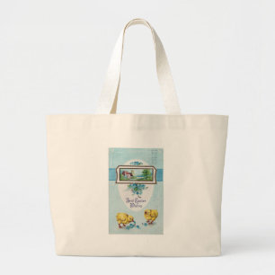 Bolsa Tote Grande Pintinhos azuis de Páscoa 1913