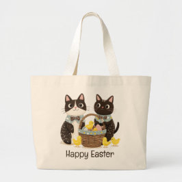 Bolsa Tote Grande Pintinhos para bebês Páscoas Gatos de felz pascoa