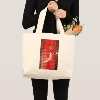Bolsa Tote Grande Pintor vermelho sakura japonês