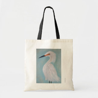 Bolsa Tote Grande pintura branca das belas artes do Egret