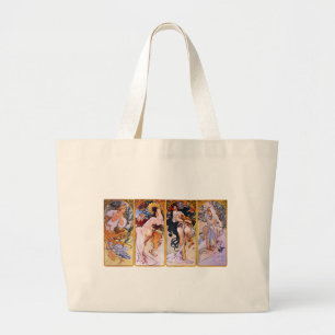 Bolsa Tote Grande Pintura de Alfons Mucha Art Nouveau Girls
