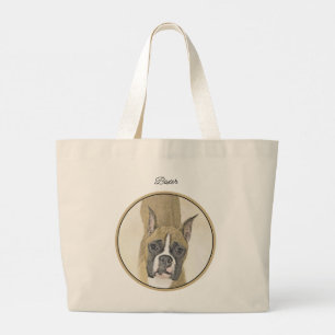 Bolsa Tote Grande Pintura De Boxão Arte De Cachorro Cortado Cortado