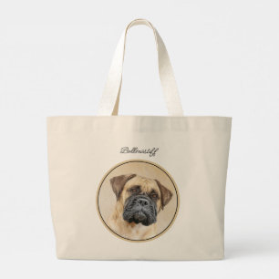 Bolsa Tote Grande Pintura de Bullmastiff Fawn Vermelho Sable Arte de
