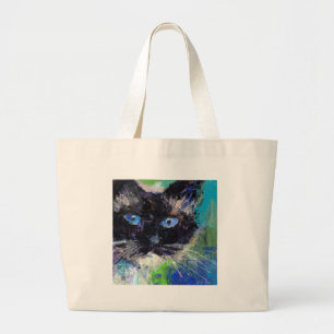 Bolsa Tote Grande Pintura do gato de Ragdoll