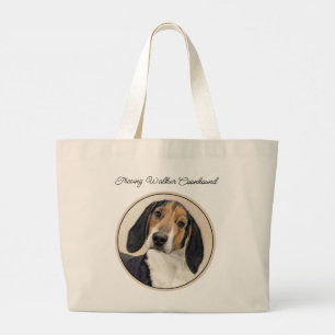 Bolsa Tote Grande Pintura do Treeing Walker Coonhound Arte Original