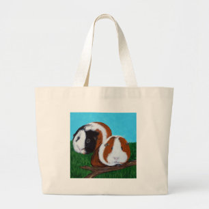 Bolsa Tote Grande Pintura em porcos da Guiné