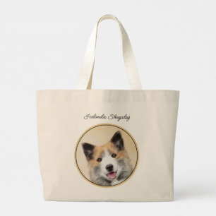 Bolsa Tote Grande Pintura Islandesa De Cão-Cão