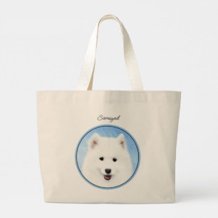 Bolsa Tote Grande Pintura Molhada Branca, Pintura Cachorosa Original