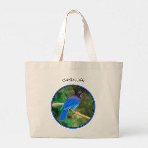 Bolsa Tote Grande Pintura original de aves selvagens de Steller