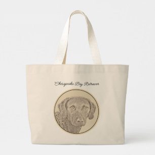 Bolsa Tote Grande Pintura Original para Cão na Baía de Chesapeake Re