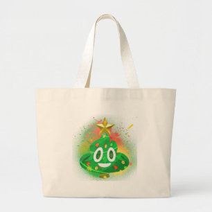 Bolsa Tote Grande Pintura pistola da árvore de Natal de Emoji