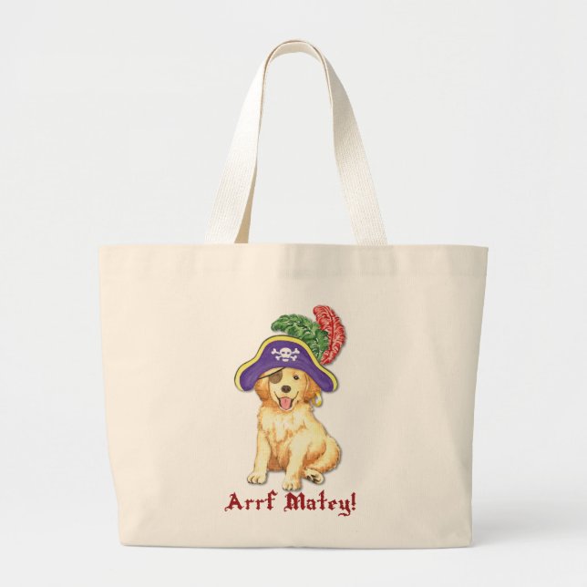 Bolsa Tote Grande Pirata do ouro Retriever (Frente)