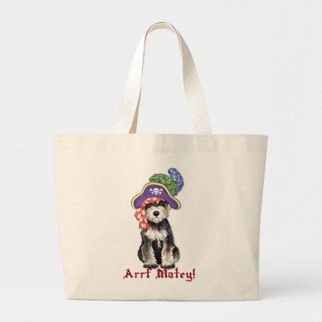 Bolsa Tote Grande Pirata do Schnauzer diminuto (Frente)