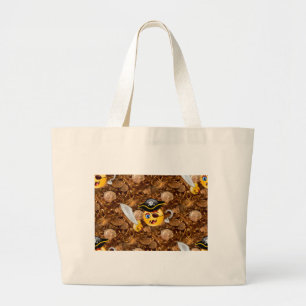 Bolsa Tote Grande pirata do tesouro emoji