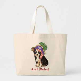 Bolsa Tote Grande Pirata longo da chihuahua do casaco