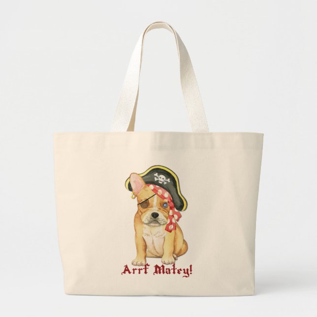 Bolsa Tote Grande Pirata para Bulldog Francês (Frente)