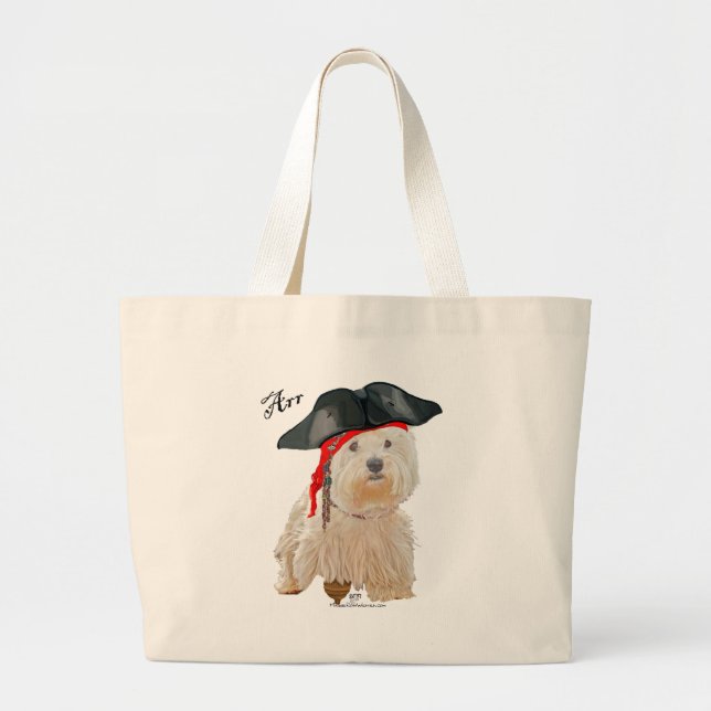 Bolsa Tote Grande Pirata Westie (Frente)