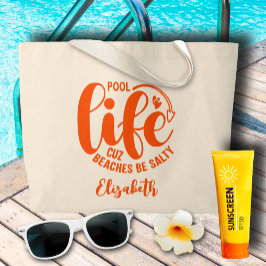 Bolsa Tote Grande Piscina Life Orange
