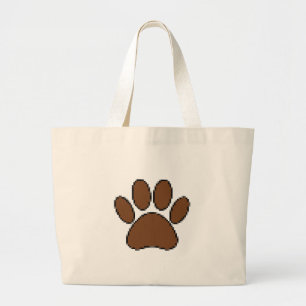 Bolsa Tote Grande Pixel Dog Paw Print