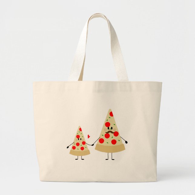 Bolsa Tote Grande pizza dia de os pais (Frente)
