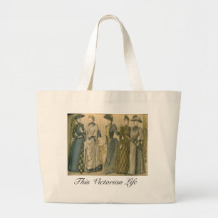 Bolsa Tote Grande Placa de forma do Victorian, 1890
