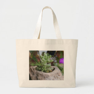 Bolsa Tote Grande Planta do Succulent e planta do camaleão