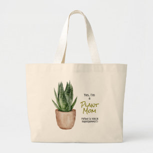 Bolsa Tote Grande Planta Mãe Superpotência Grande Saco de Toques