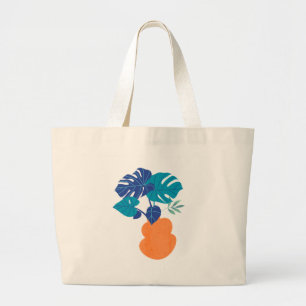 Bolsa Tote Grande Planta Monstera Minimalista Moderna