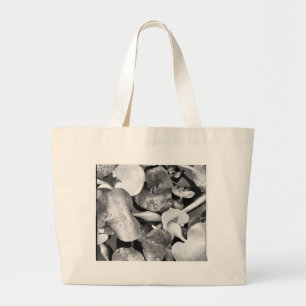 Bolsa Tote Grande Plantas da lagoa e preto e branco