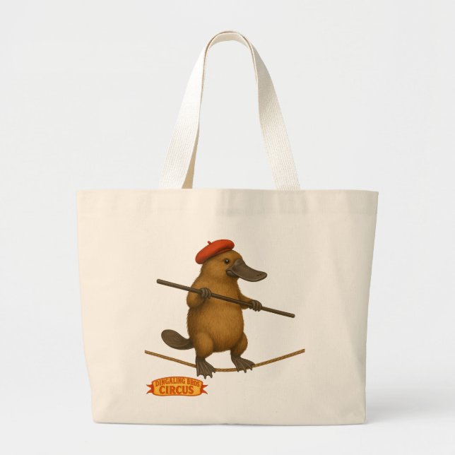Bolsa Tote Grande Plato platypus tightrope walker (Frente)