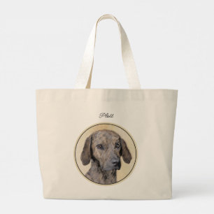 Bolsa Tote Grande Plott Hound Painting Brindle Cute Original Dog Art