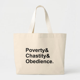 Bolsa Tote Grande Pobreza Castidade Obediência Votos Monásticos