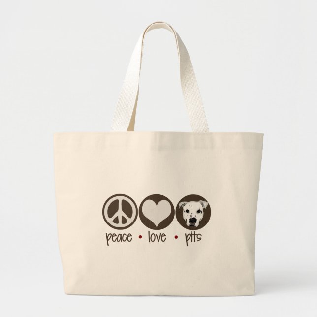 Bolsa Tote Grande Poços do amor da paz (Frente)