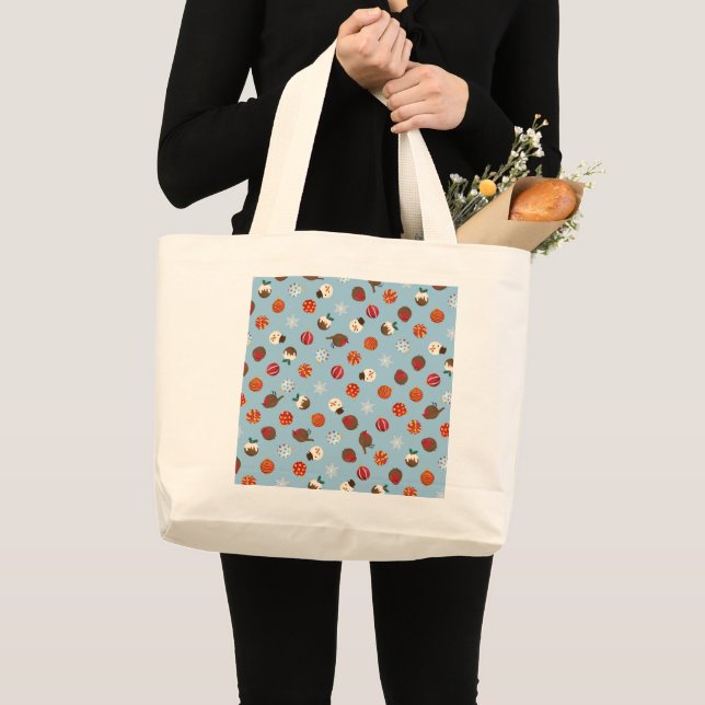 Bolsa Tote Grande Polkadots de Natal Ditzy (Frente (produto))