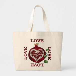 Bolsa Tote Grande Pomegranate Heart LOVE Valentine
