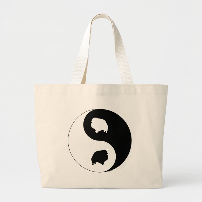 Bolsa Tote Grande Pomeranian Yin Yang (Frente)
