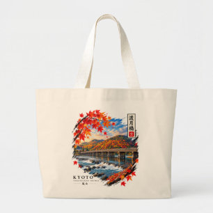 Bolsa Tote Grande Ponte Togetsukyo sobre o rio Katsura — Kyoto