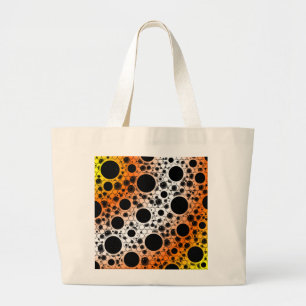 Bolsa Tote Grande Pontos de bolhas espaciais - Amarelo/Laranja/Branc