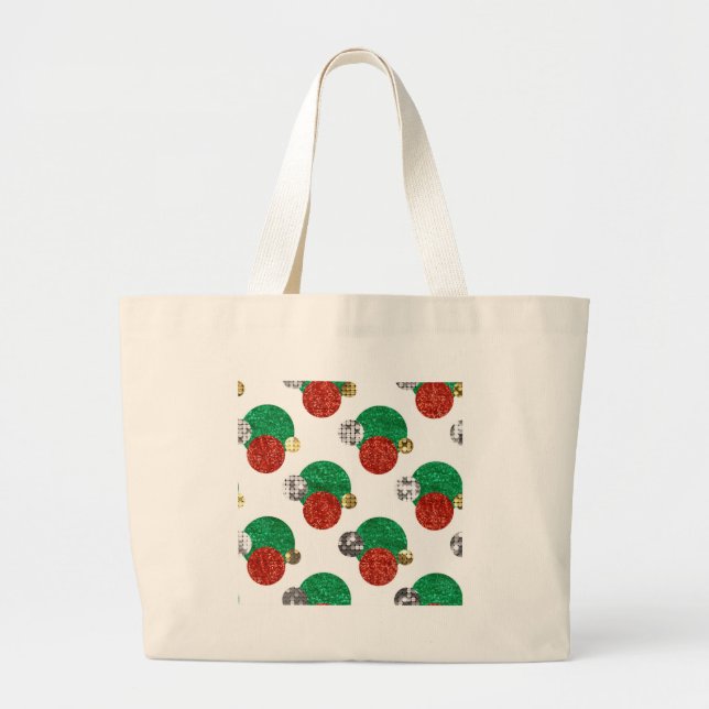 Bolsa Tote Grande pontos de natal sequenciais (Frente)