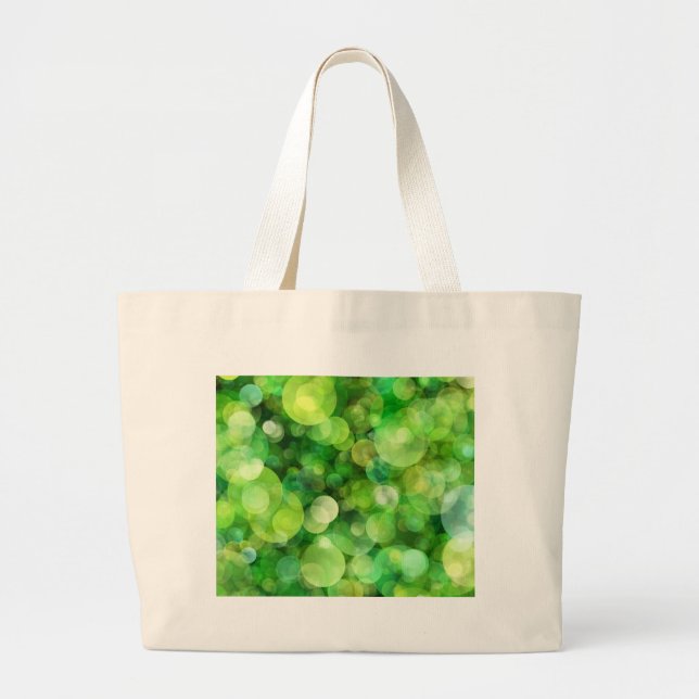 Bolsa Tote Grande Pontos Verdes abstrato (Frente)