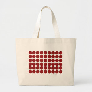 Bolsa Tote Grande Pontos Vermelhos em Branco
