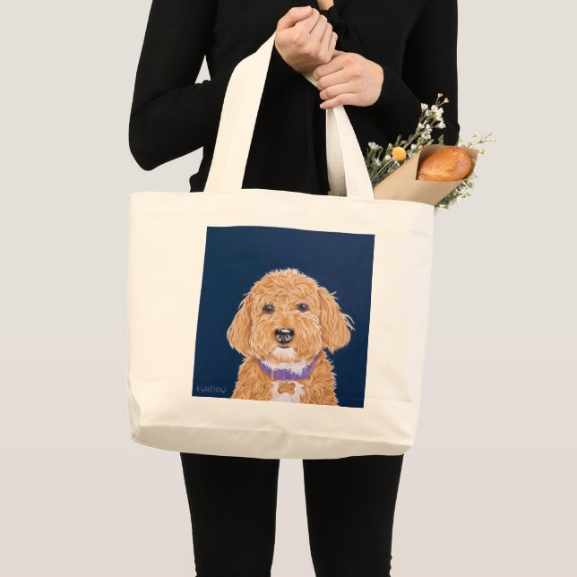 Bolsa Tote Grande Poodle Doodle (Frente (produto))