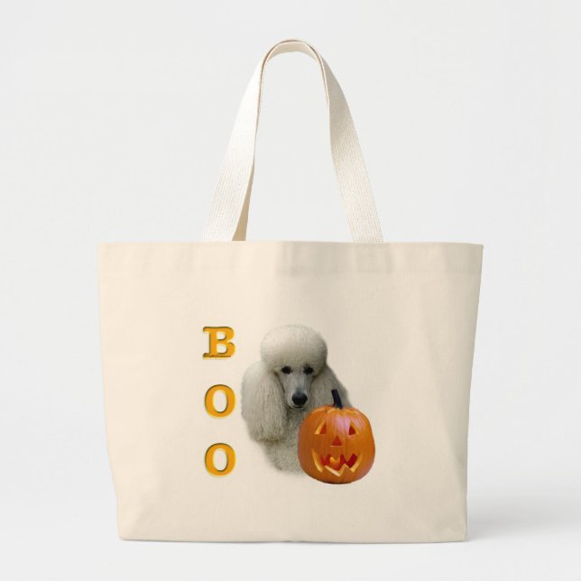 Bolsa Tote Grande Poodle (Revestido Branco) (Frente)