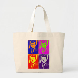 Bolsa Tote Grande Pop Art JFK John F. Kennedy