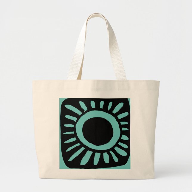Bolsa Tote Grande Pop design em verde azul (Frente)