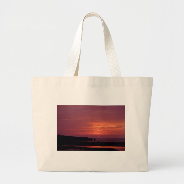 Bolsa Tote Grande pôr do sol 3 (Frente)