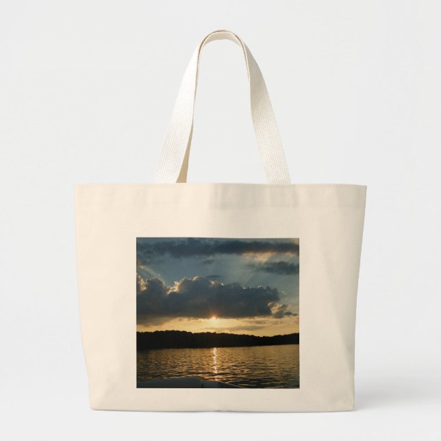 Bolsa Tote Grande Por do sol bonito (Frente)