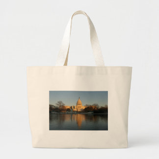 Bolsa Tote Grande Por do sol da construção do Capitólio dos E.U.